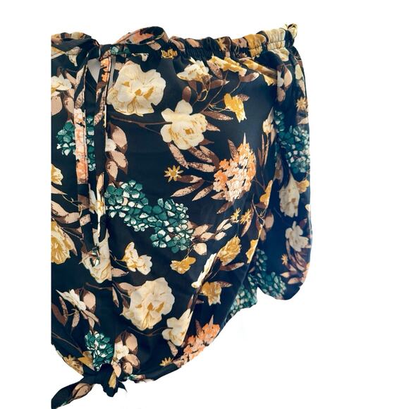 Rue 21 Floral Off the Shoulder Coquette Cottagecore Blouse S Feminine Romantic - Picture 6 of 8